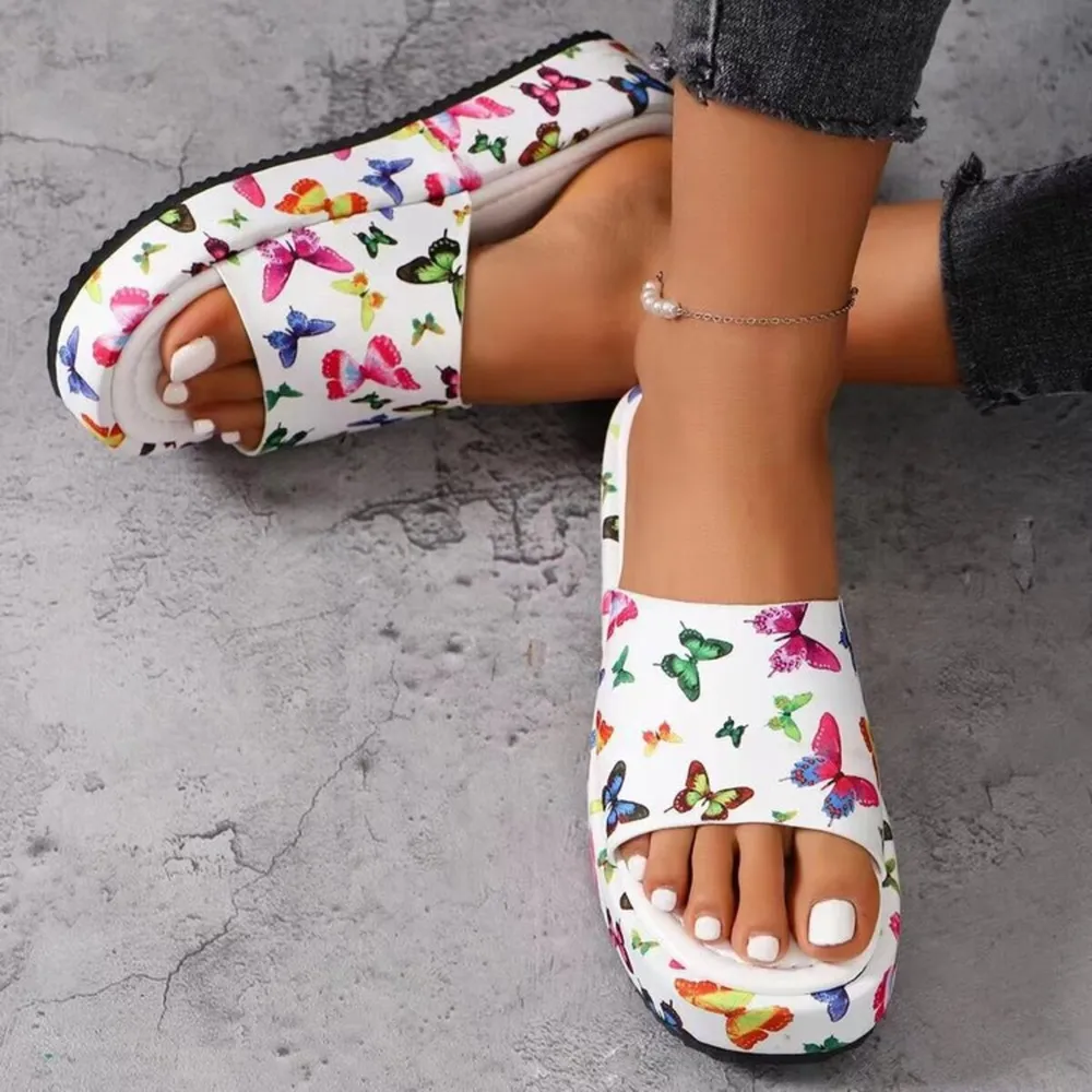 Printed Open Toe Platform Sandals, image 5
