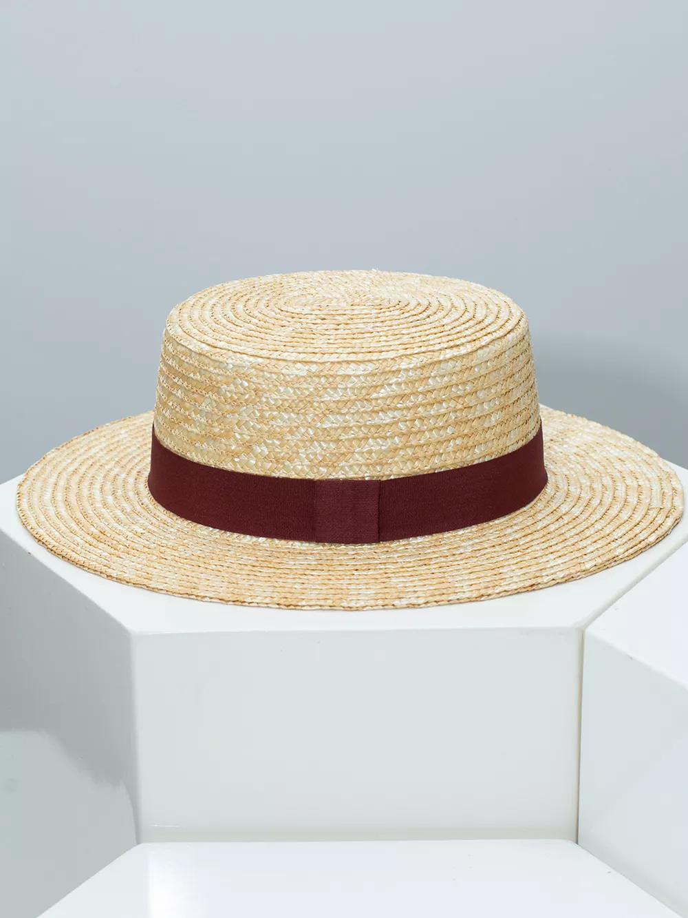 Straw Boater Hat with Ribbon, image 11