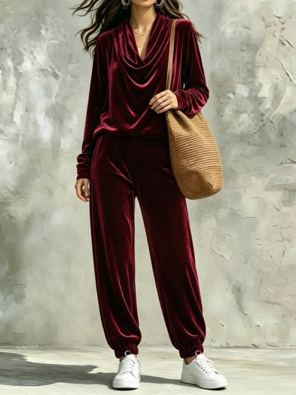 Cowl Neck Top and Joggers Set, image 5