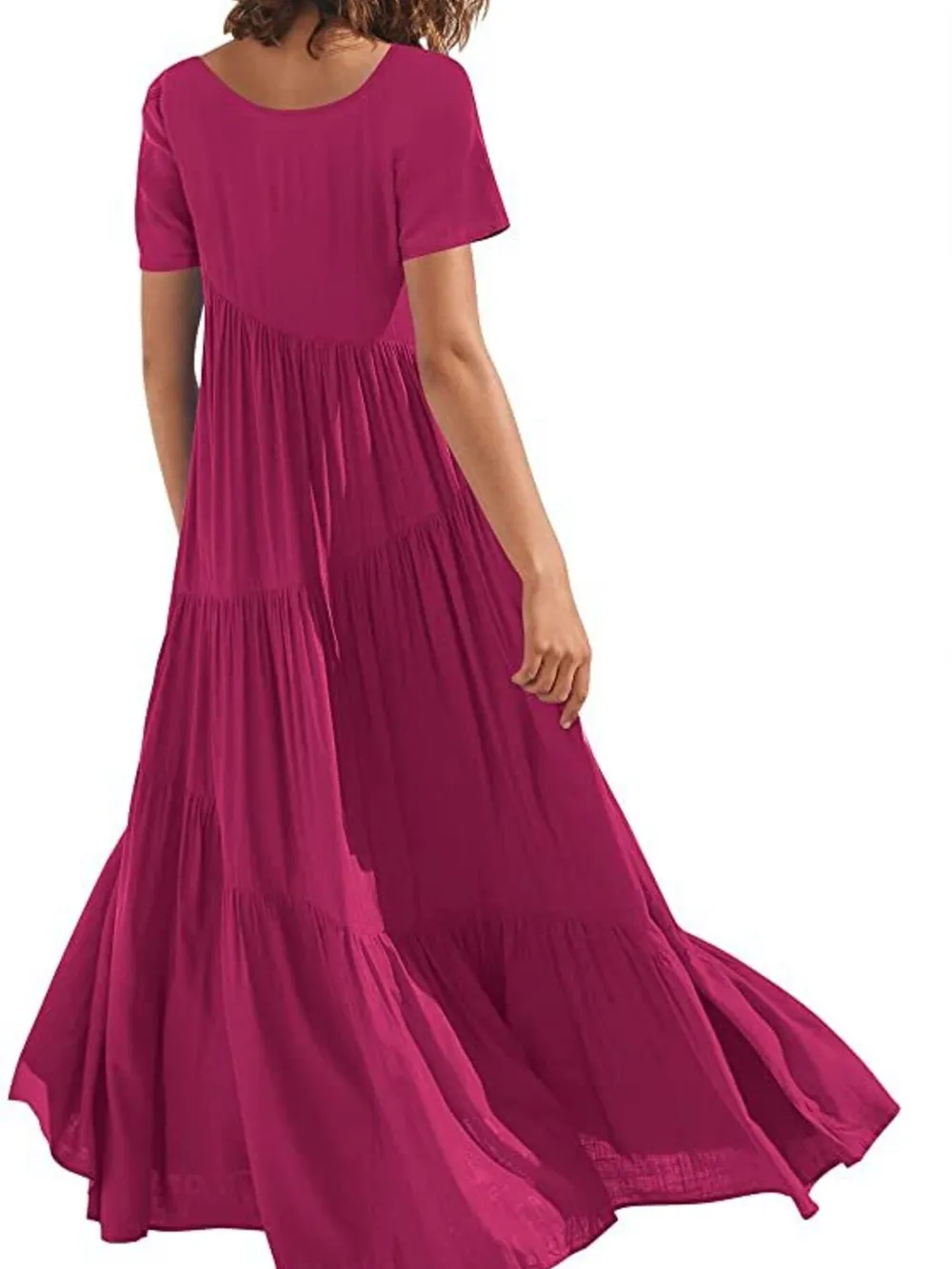 Round Neck Tiered Ruffle Maxi Dress, image 23