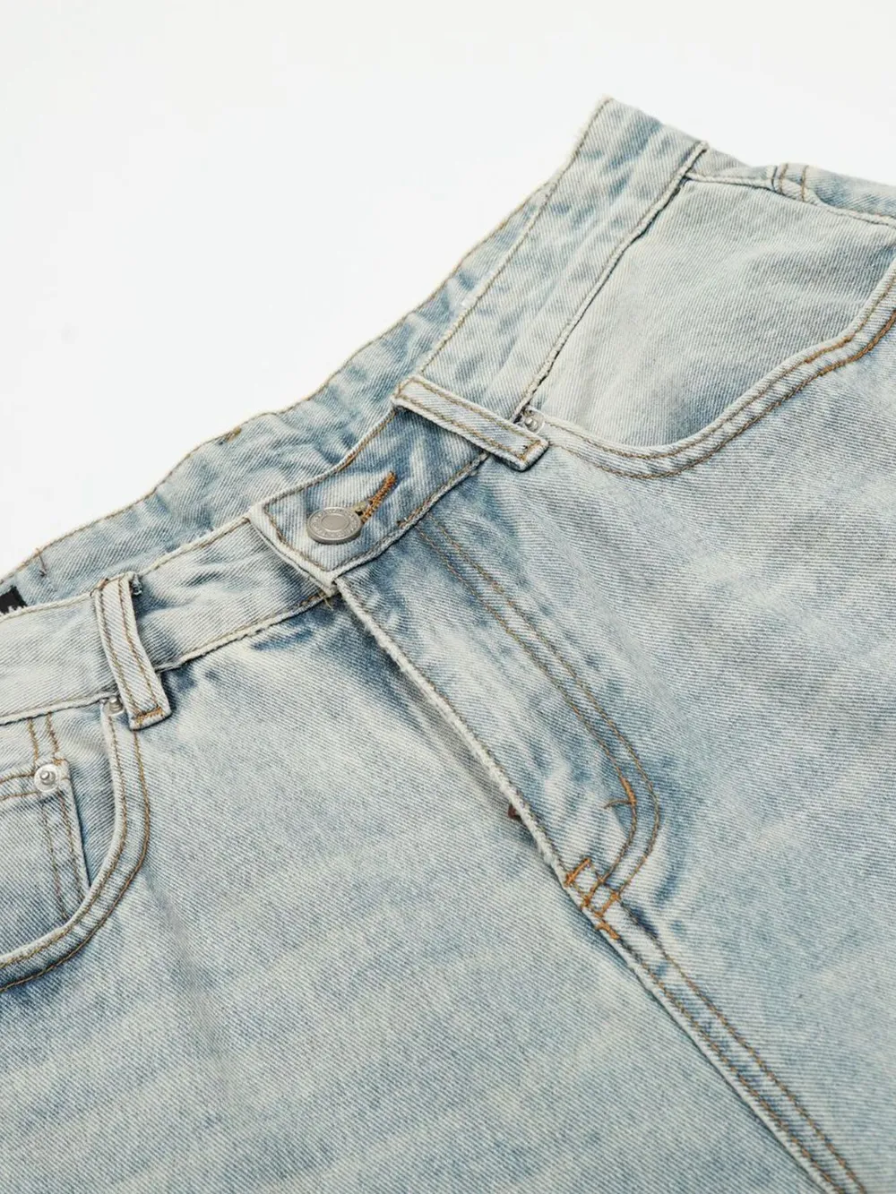 Men's Wash Wide Leg Denim Shorts, image 12