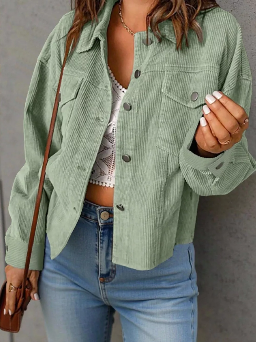 Corduroy Button-Down Shacket, image 11