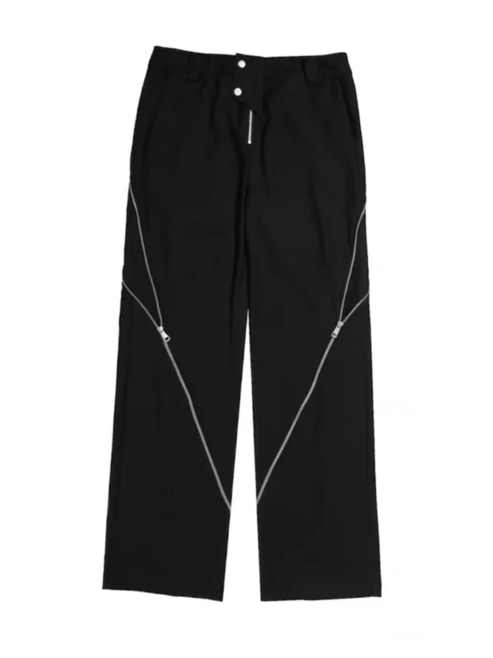 Men's Plus Size Zipper Embellished Wide Leg Pants, image 2