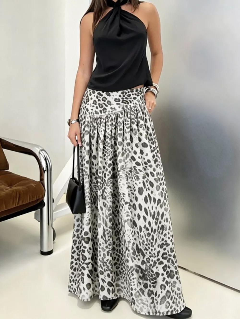 Animal Print Maxi Skirt, image 3