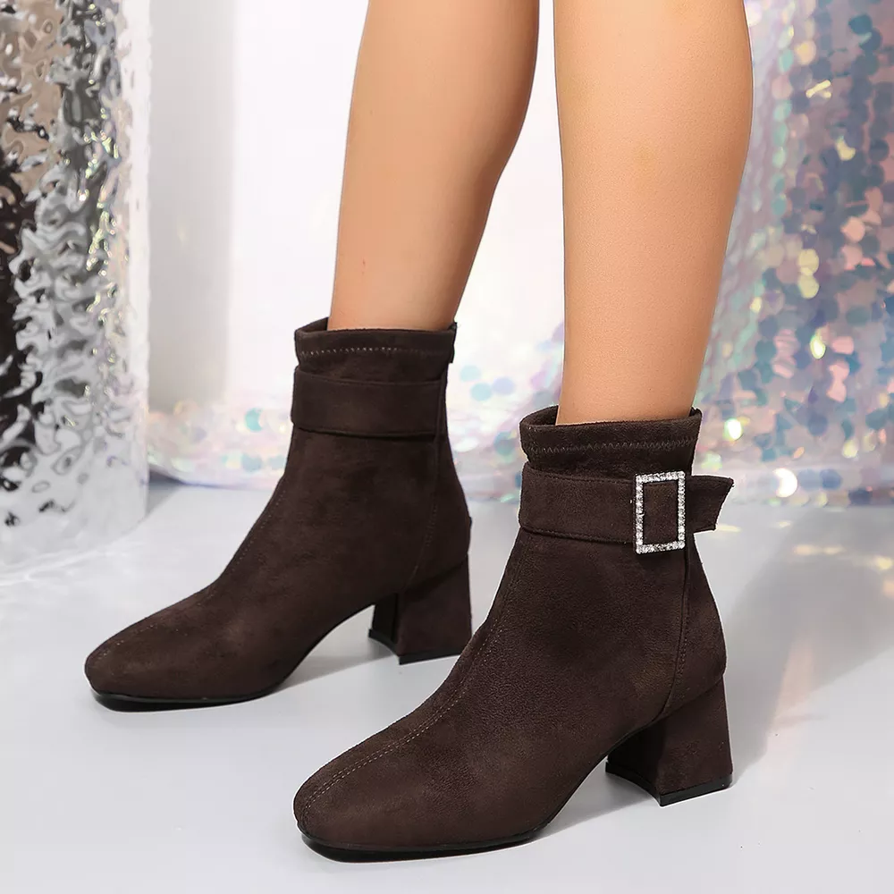 Round Toe Block Heels Boots, image 3