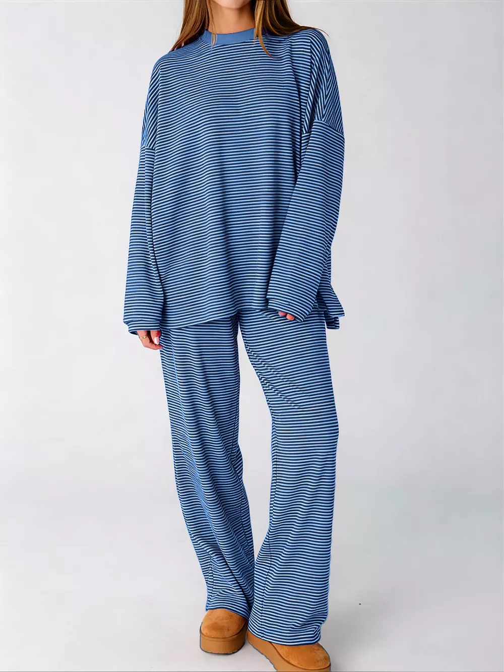 Striped Long Sleeve Top and Pants Set, image 7