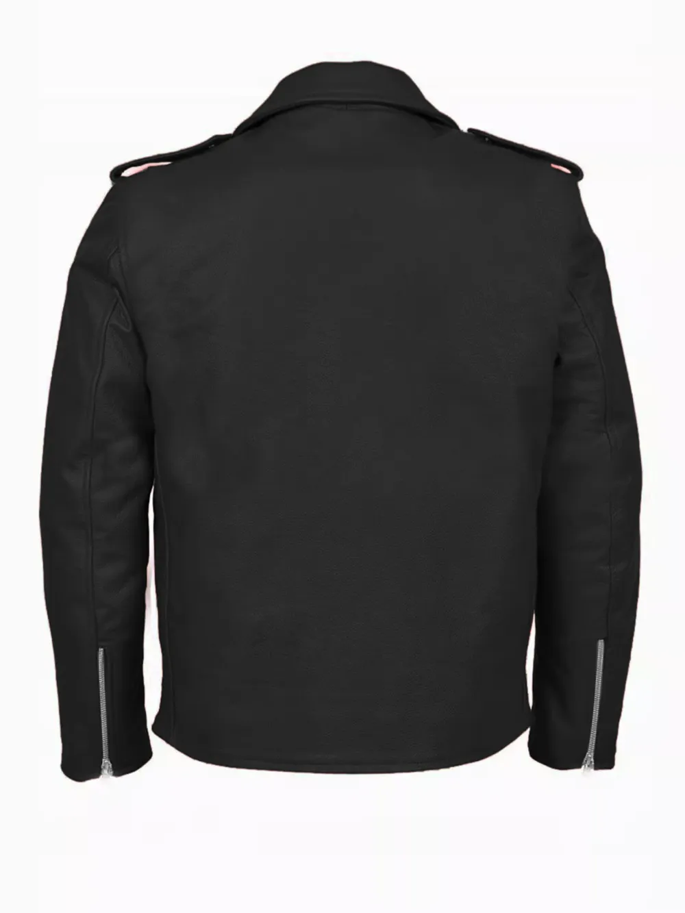 Men's Plus Size Zip Up Leather Motorcycle Jacket, image 3