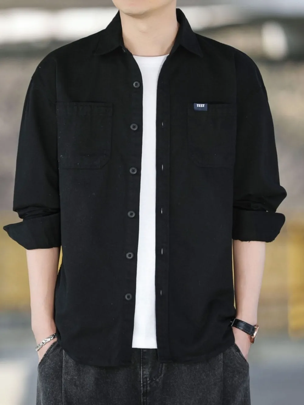 Men's Plus Size Button Up Long Sleeve Shirt, image 7