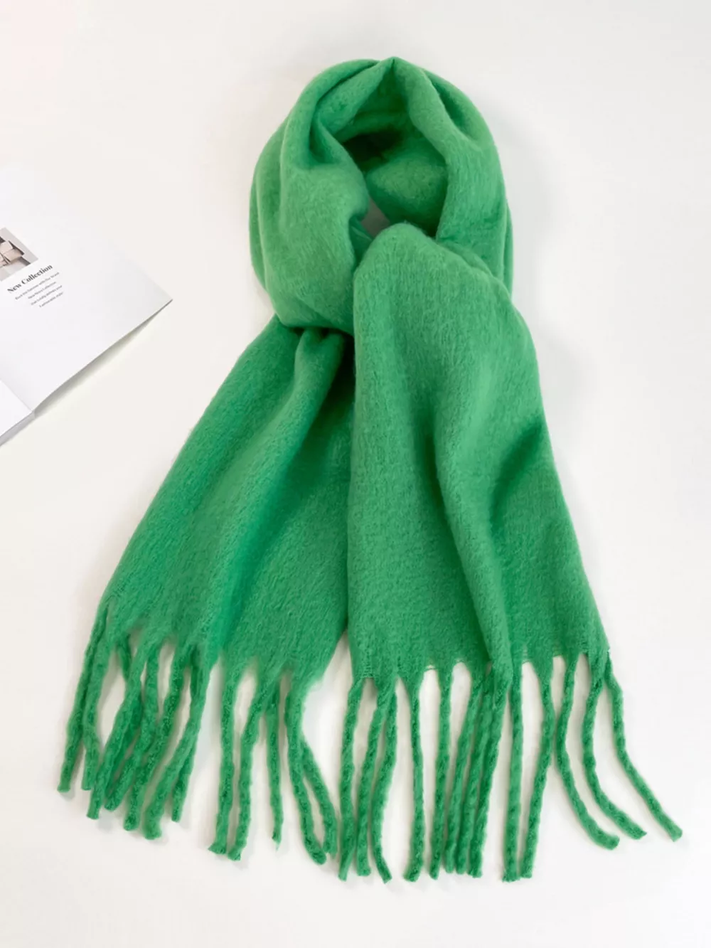 Fringe Hem Soft Winter Scarf, image 2