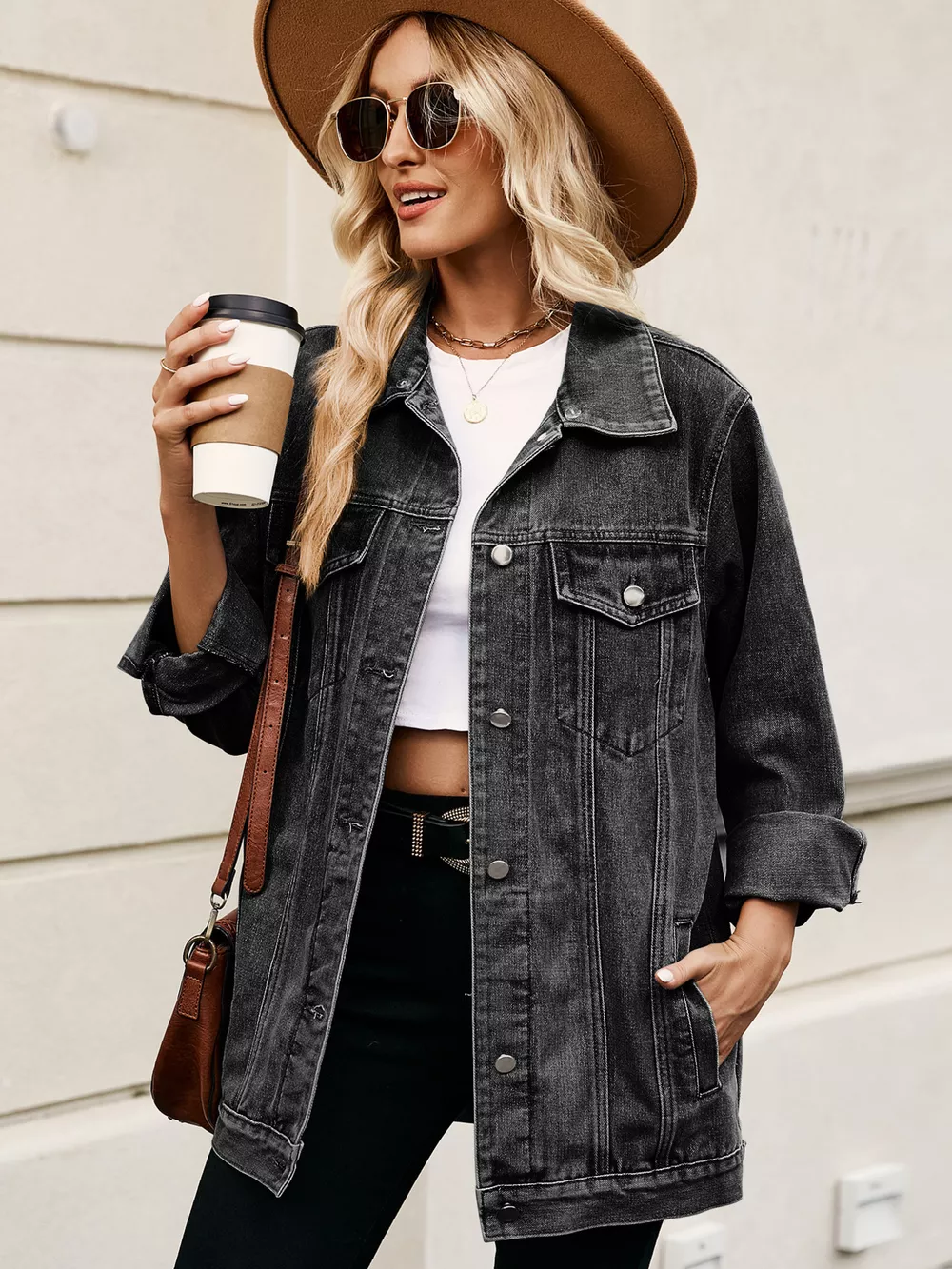 Button Up Long Sleeve Denim Jacket, image 9
