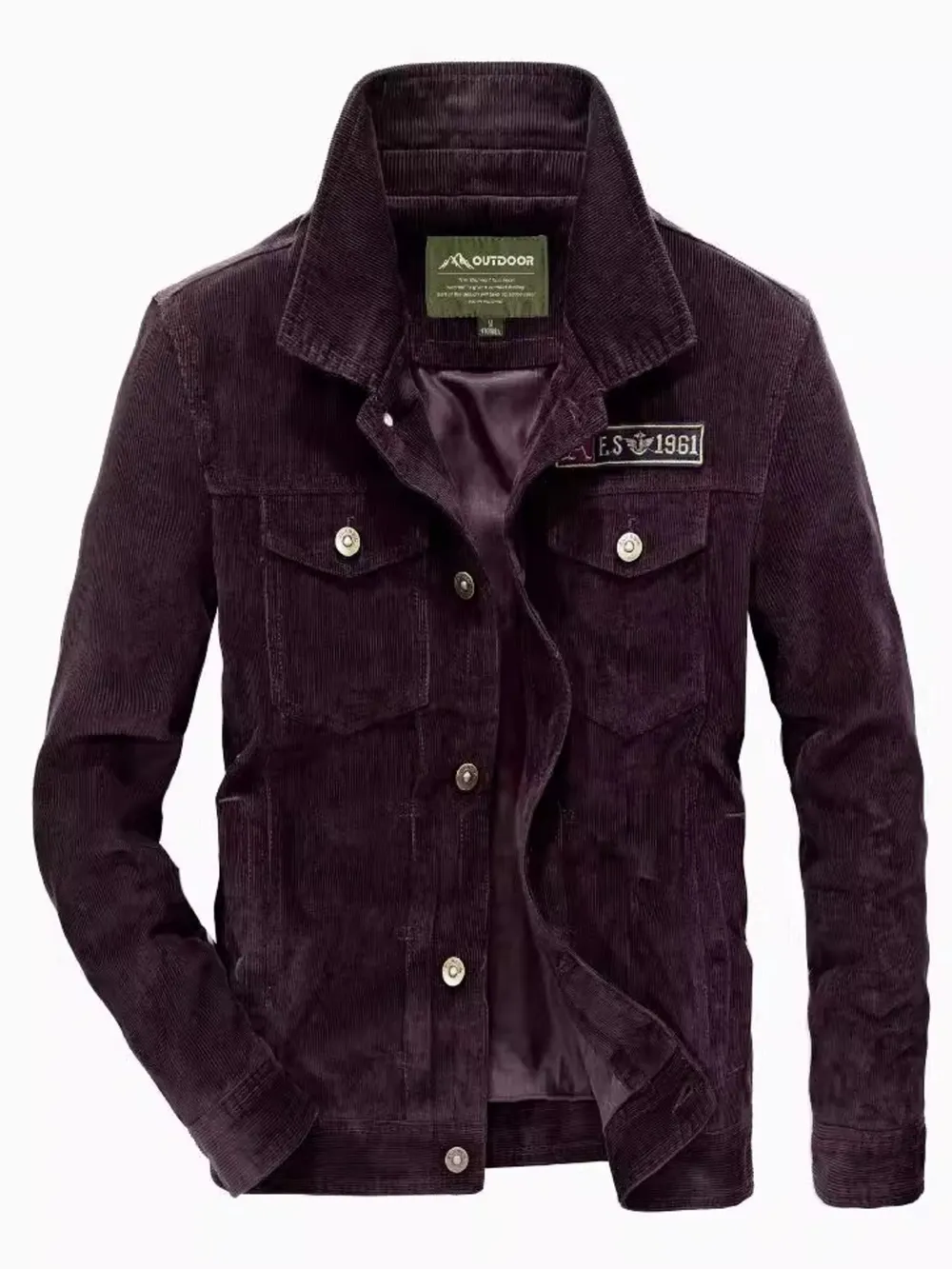 Men's Plus Size Button Up Long Sleeve Jacket, image 2
