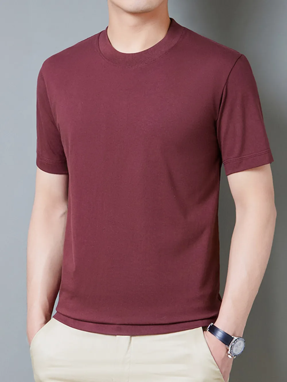 Men's Full Size Round Neck Short Sleeve T-Shirt Plus Size, image 2
