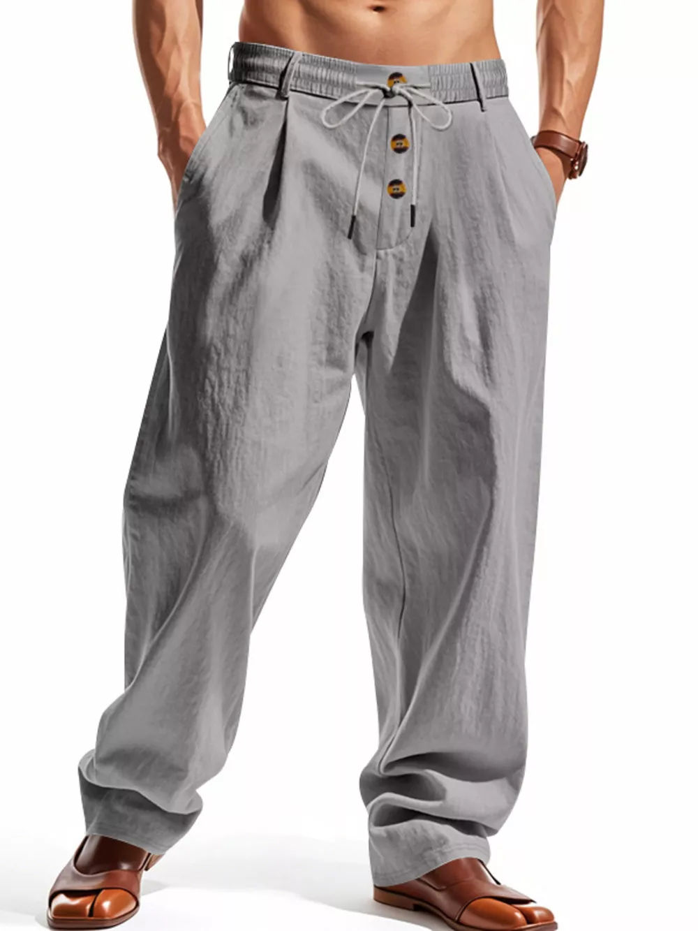 Men's Full Size Drawstring Loose Fit Pants Plus Size, image 2
