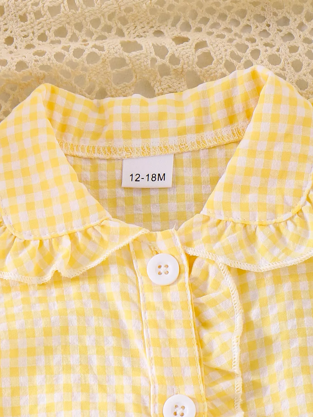 Children's Gingham Ruffle Collar Sleeveless Shirt, image 3