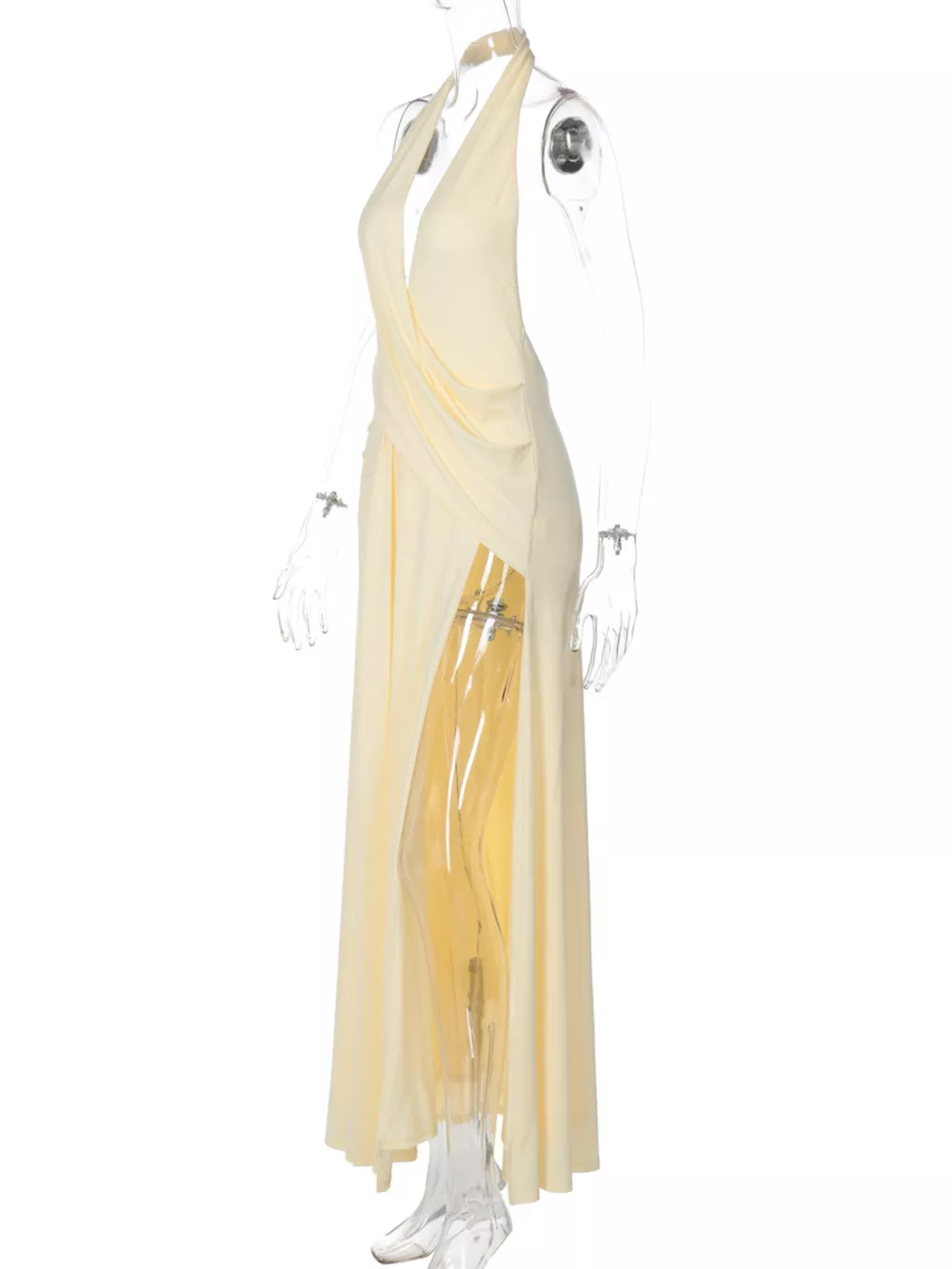 Split Backless Halter Neck Maxi Dress, image 20