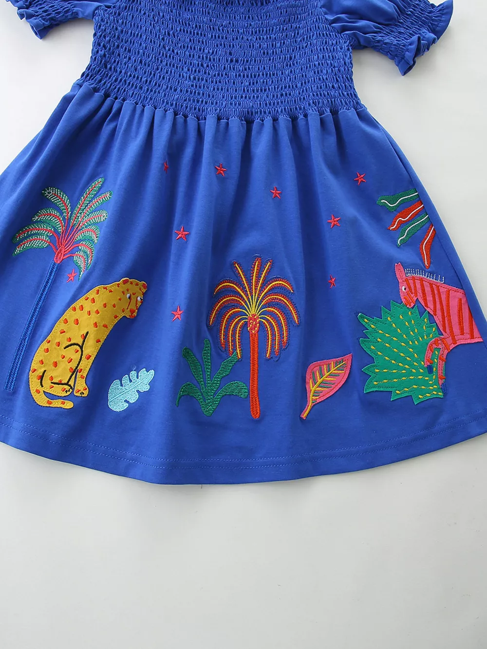 Children's Smocked Animal Puff Sleeve Dress, image 4