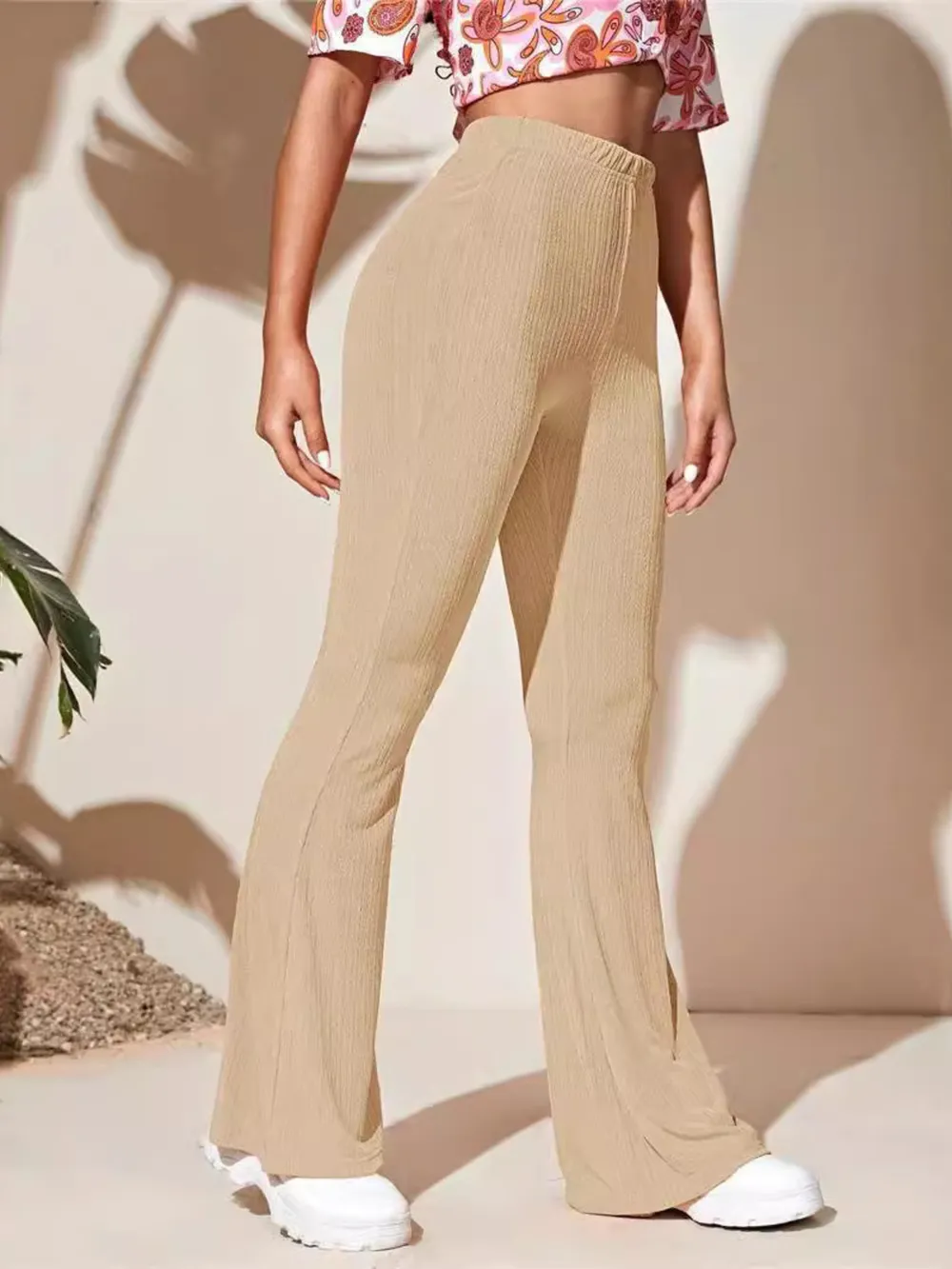 Full Size High-Waist Flare Active Pants Plus Size, image 9