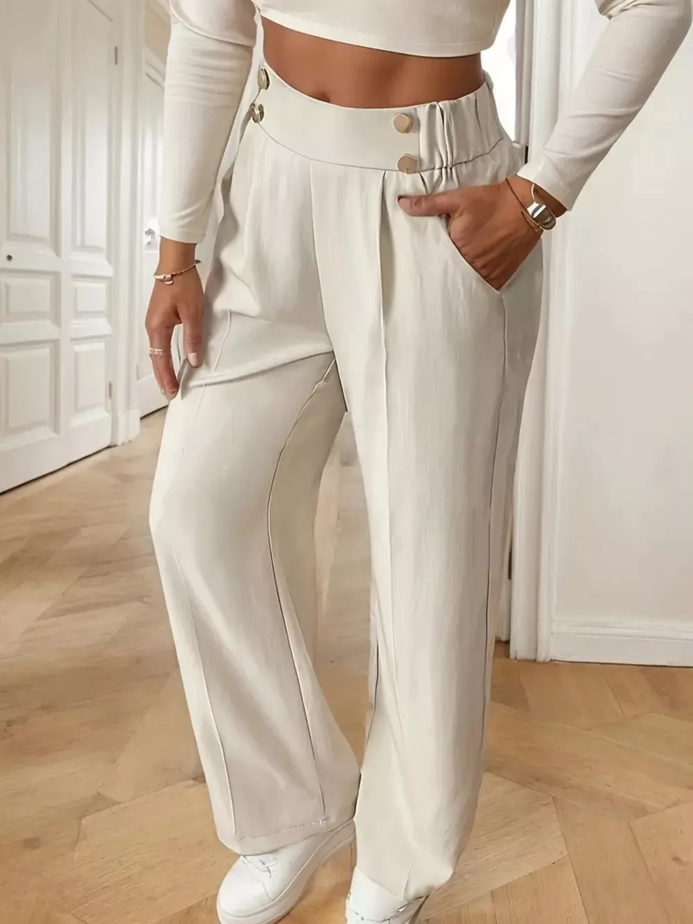 Full Size High-Waisted Wide-Leg Pants Plus Size, image 3