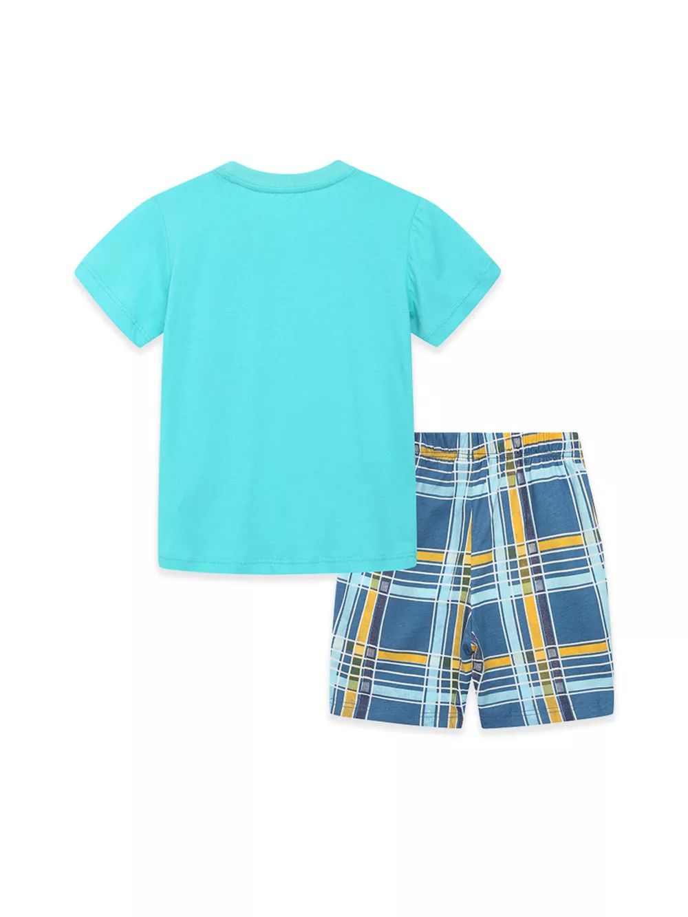 Children's Excavator Short Sleeve Tee and Plaid Shorts Set, image 6