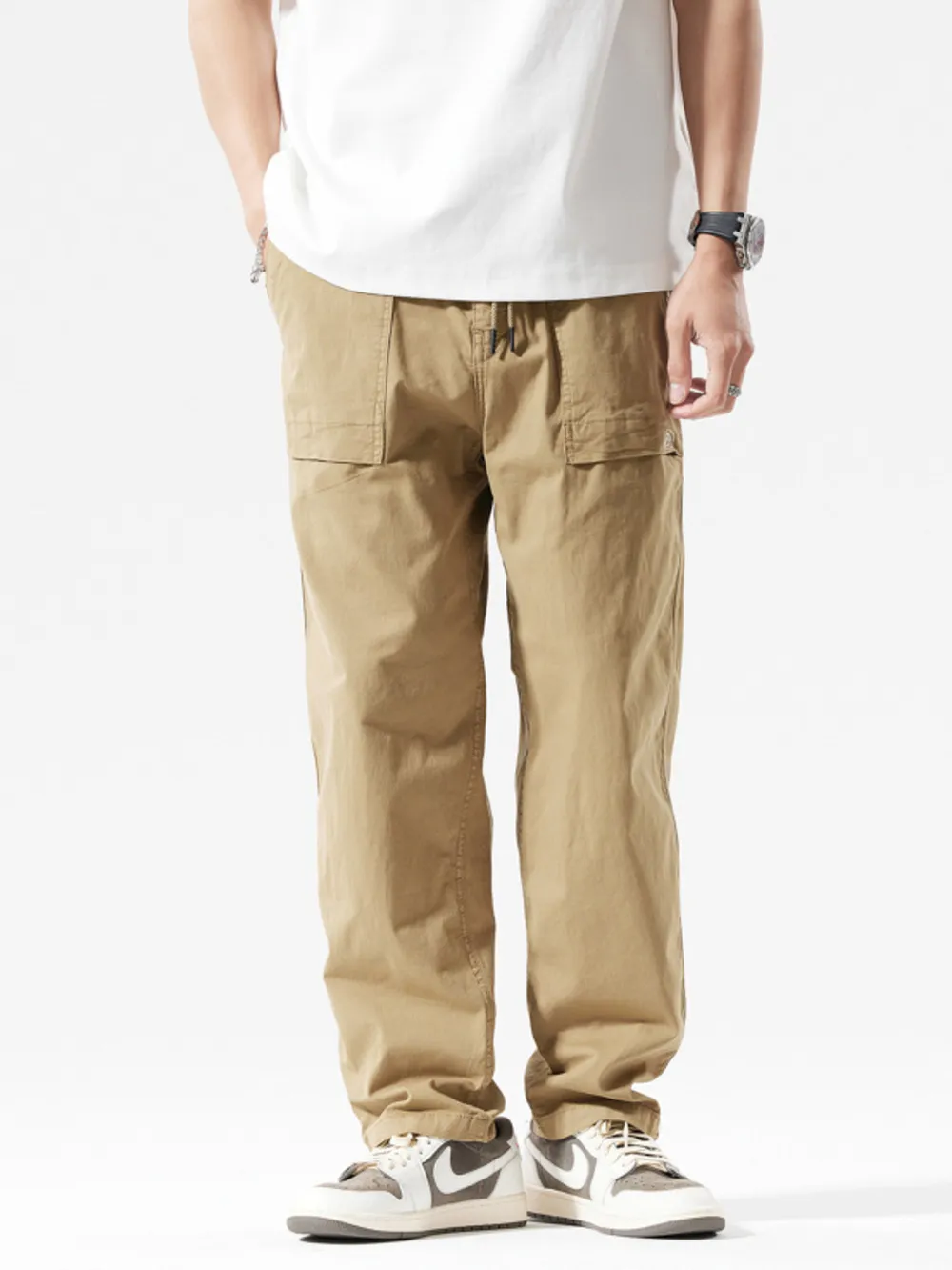 Men's Full Size Casual Cargo Pants with Multiple Pockets Plus Size, image 2