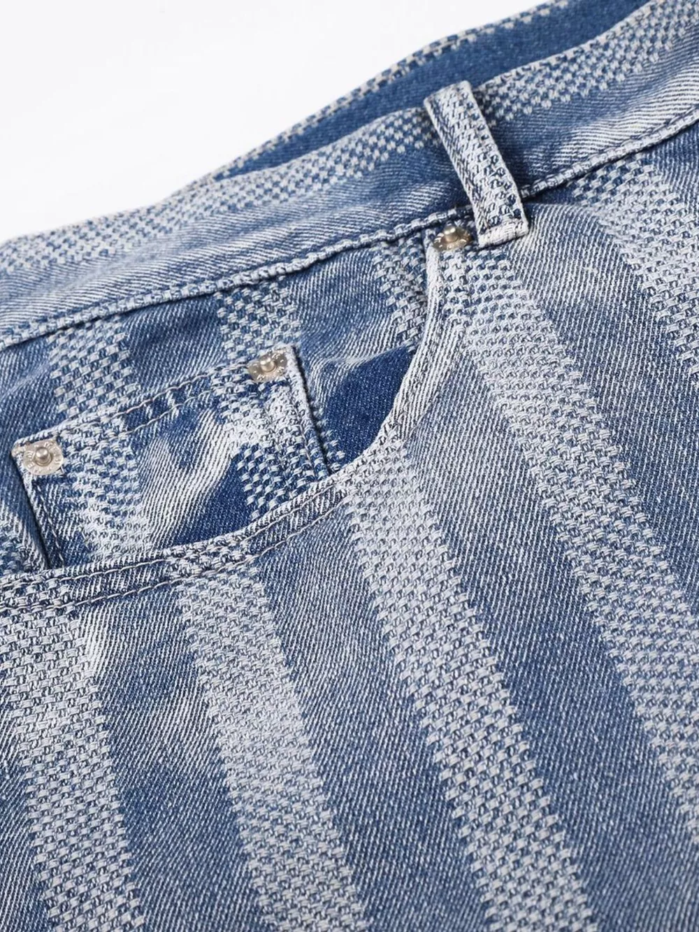 Men's Stripe Wide Leg Denim Capris, image 6