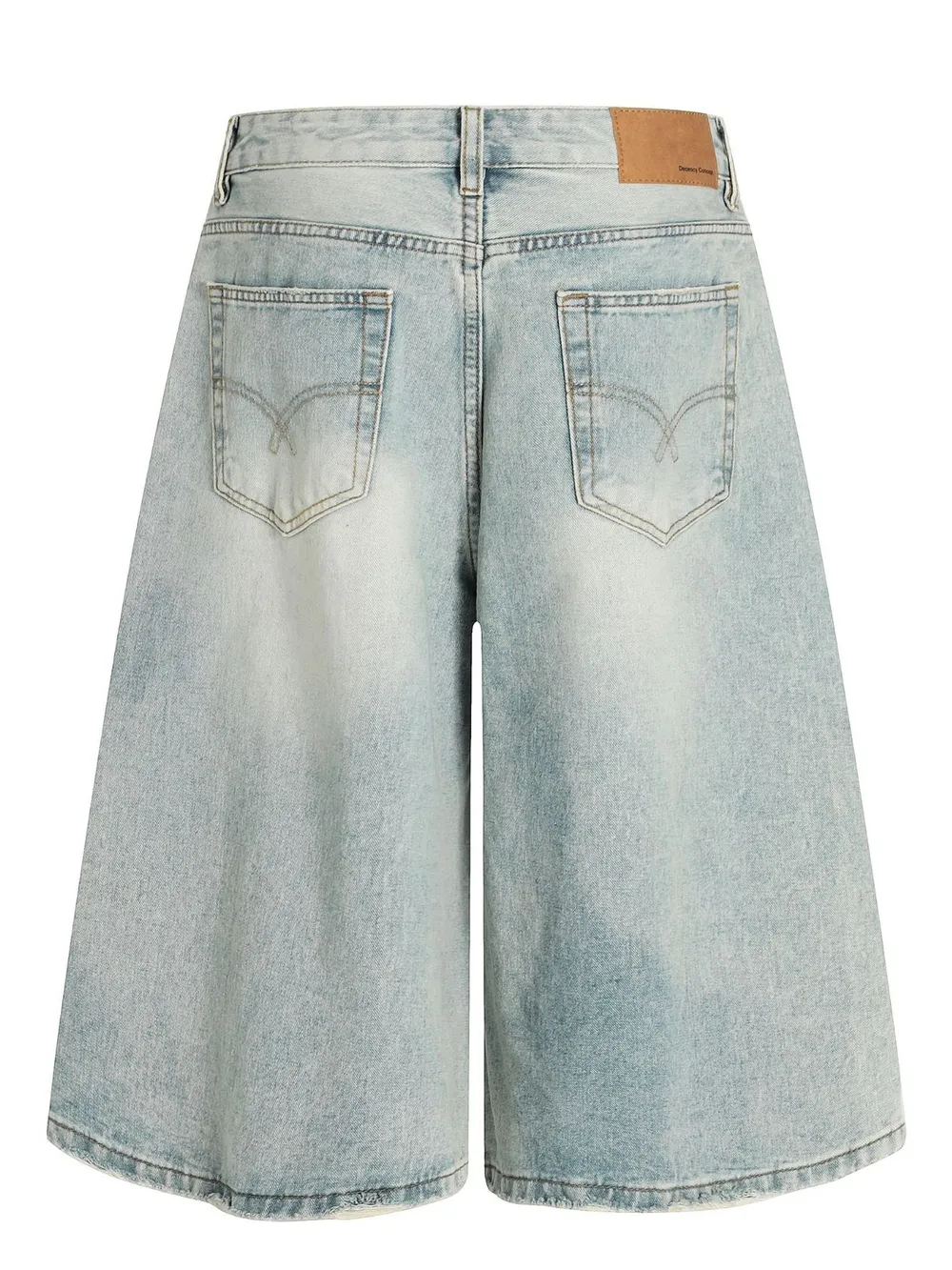 Men's Wash Wide Leg Denim Shorts, image 3