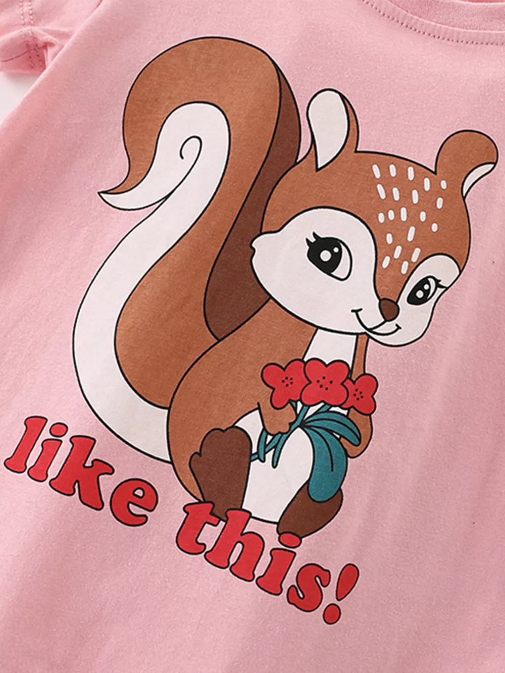 Children's Cute Squirrel Graphic Short Sleeve T-Shirt, image 5