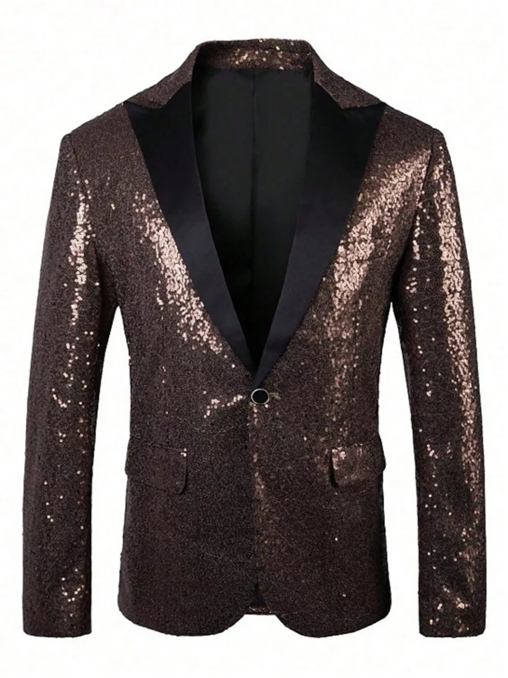 Men's Full Size Sequin One Button Blazer Plus Size, image 4