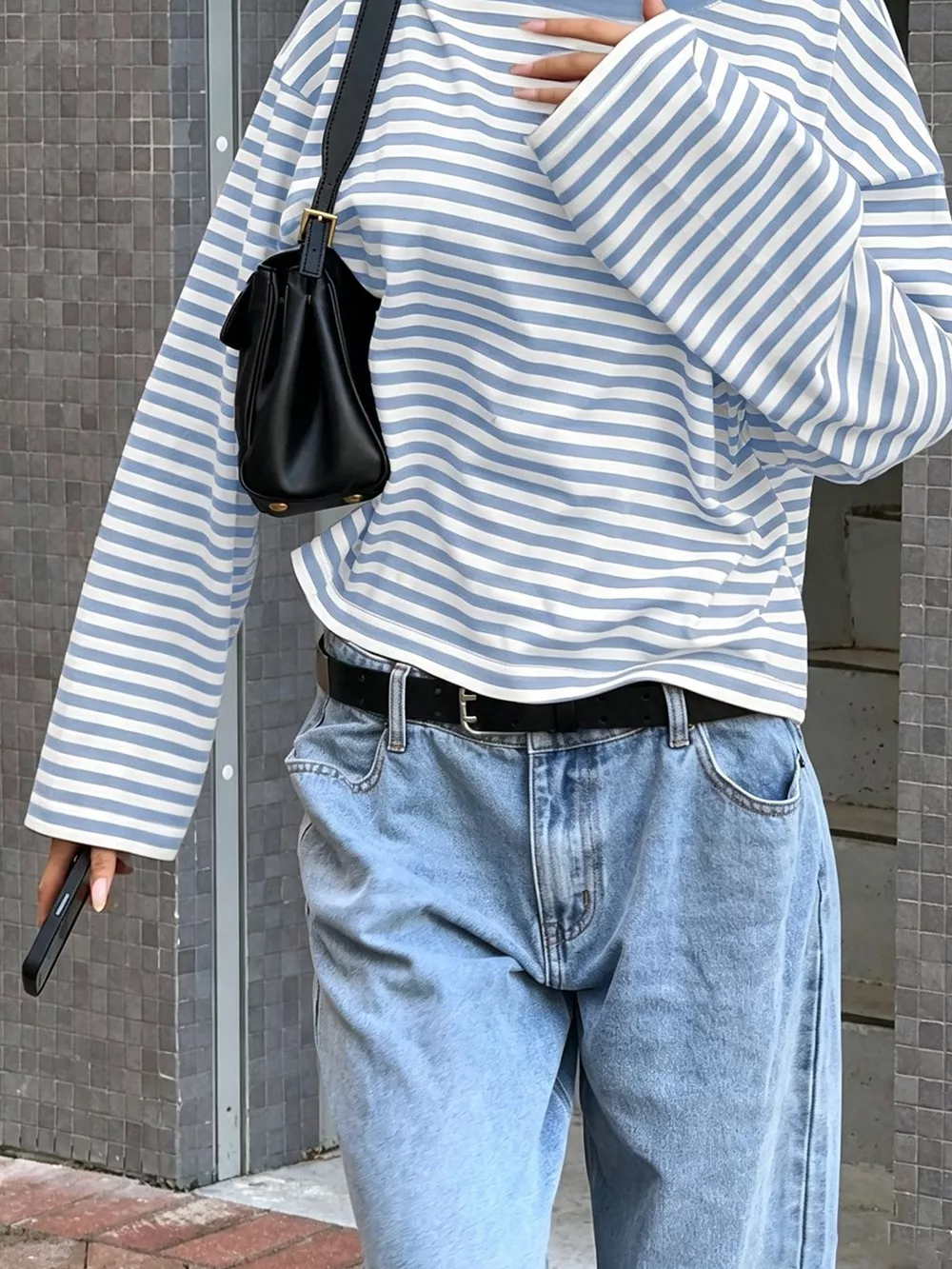 Full Size Casual Long-Sleeve Striped Crew Neck T-Shirt Plus Size, image 9