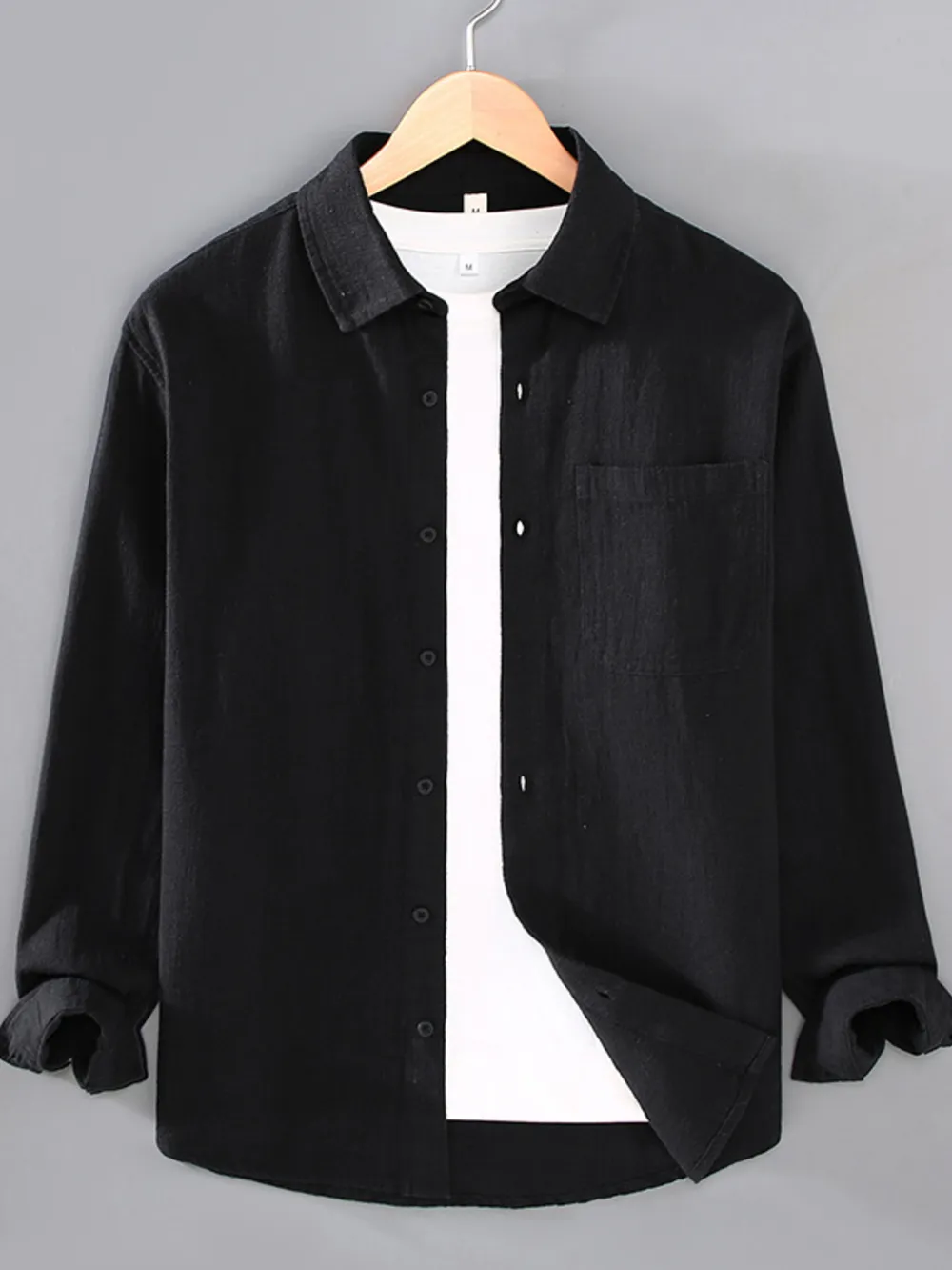 Men's Plus Size Button Up Long Sleeve Shirt