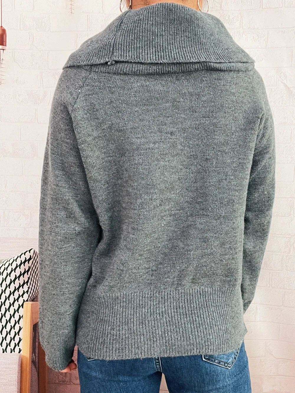 Striped Turtleneck Long Sleeve Sweater, image 17
