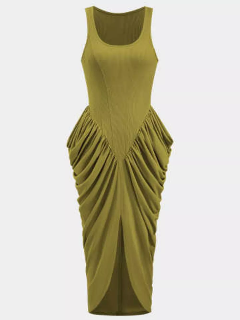 Ruched Detail Slit Midi Dress, image 4