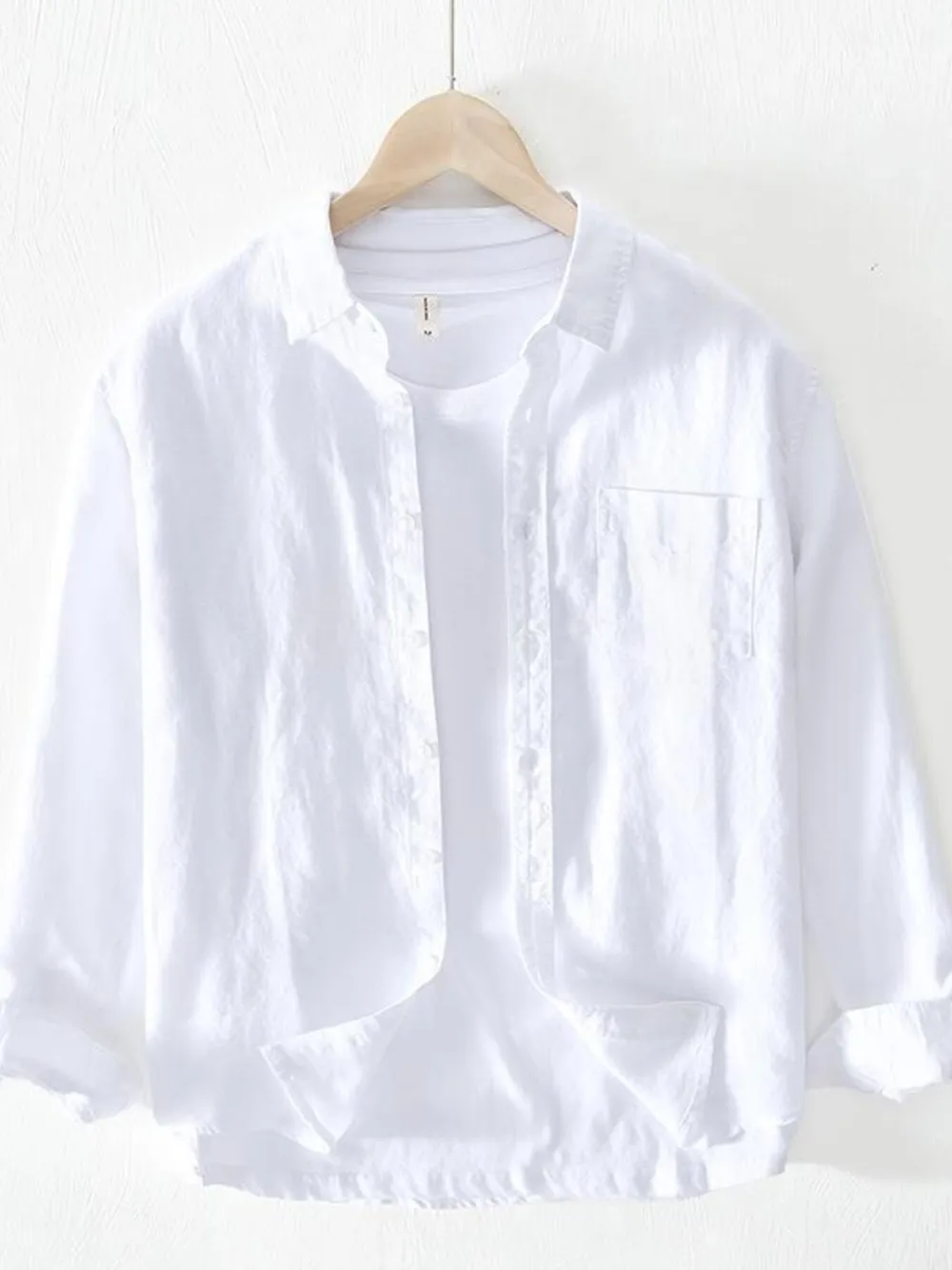 Men's Plus Size Button-Up Shirt with Chest Pocket, image 4
