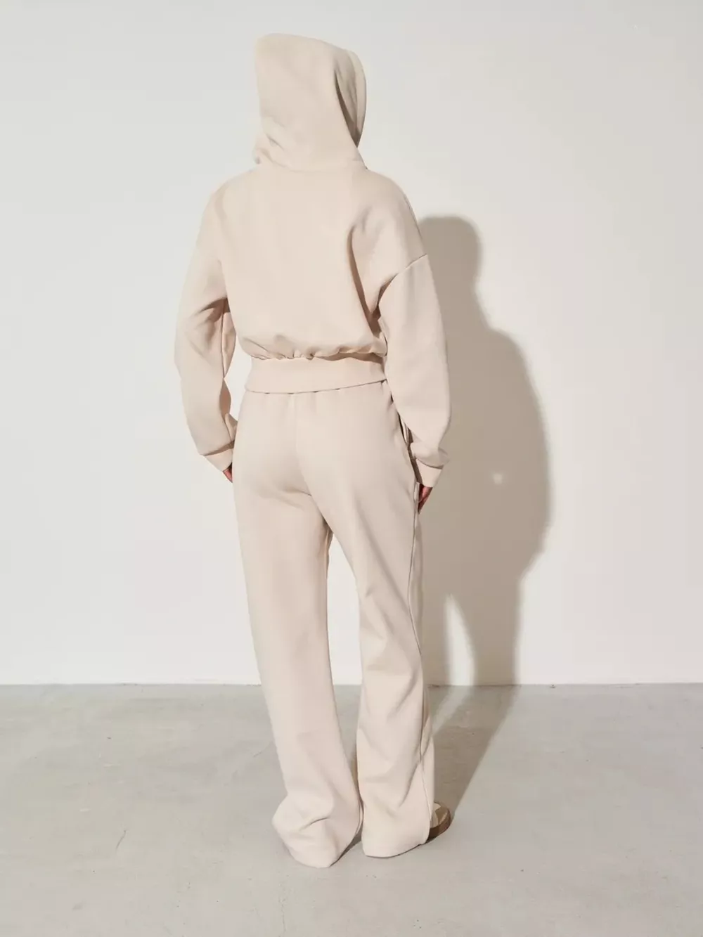 Zip-Up Hoodie and Wide-Leg Sweatpants Set, image 9