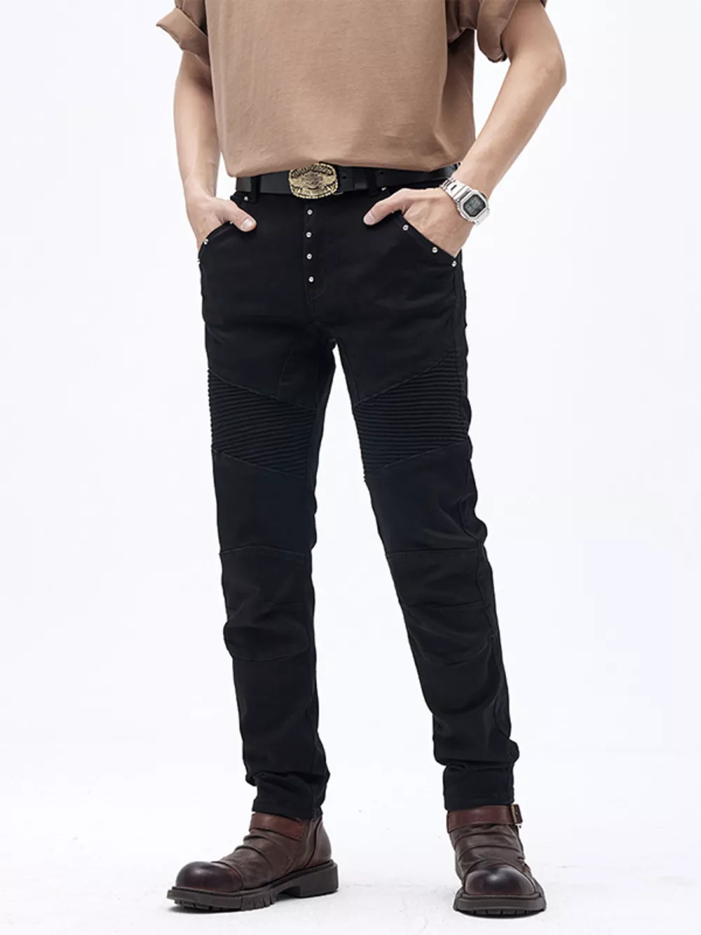 Men's Slim Fit Moto Jeans