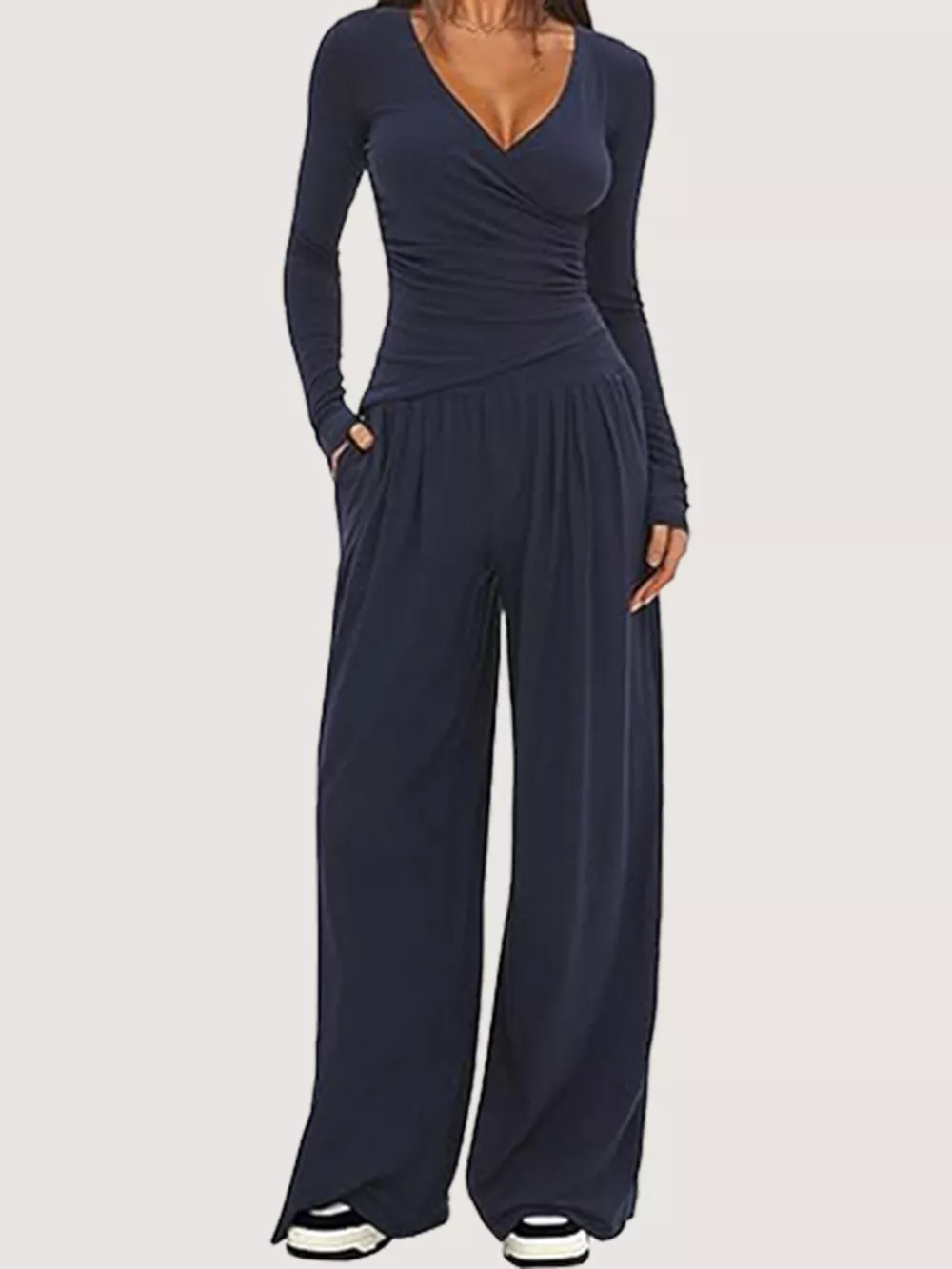 Casual Long Sleeve Top and Wide Leg Pants Set, image 19