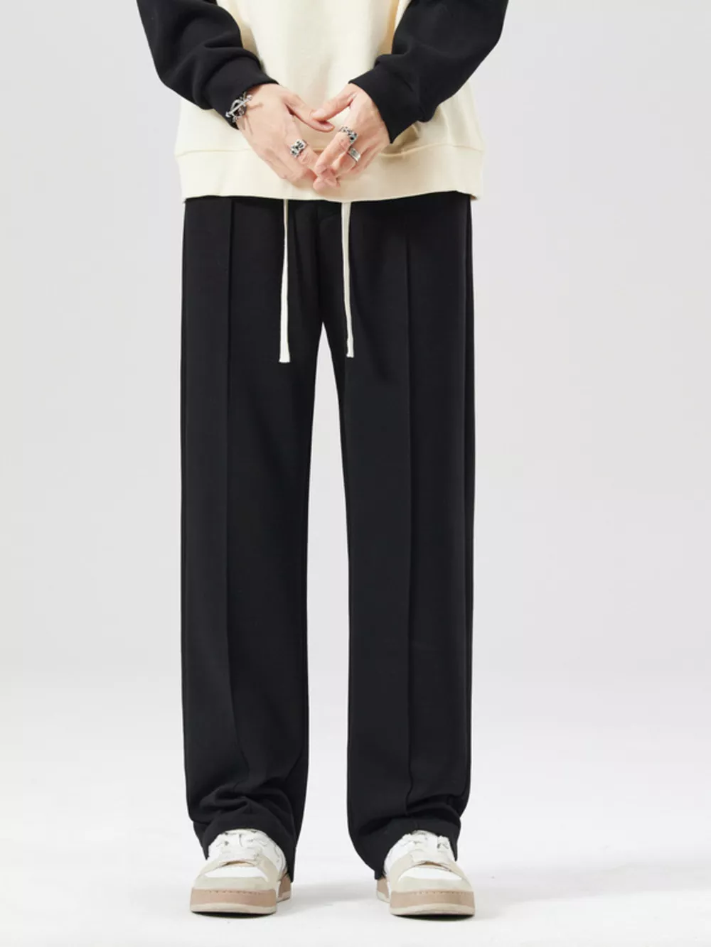 Men's Plus Size Drawstring Wide Leg Pants