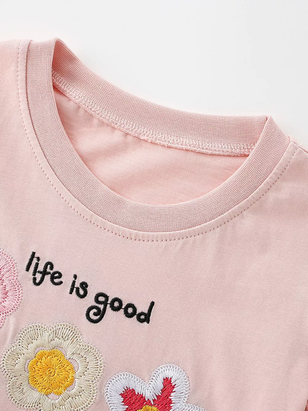 Children's Embroidered Flower Ruffle Sleeve T-Shirt, image 2