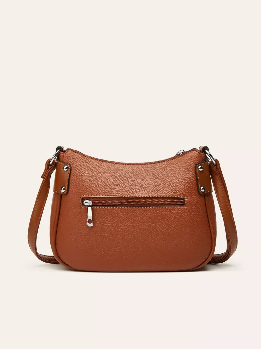 Tassel Decor PU Leather Crossbody Bag, image 3