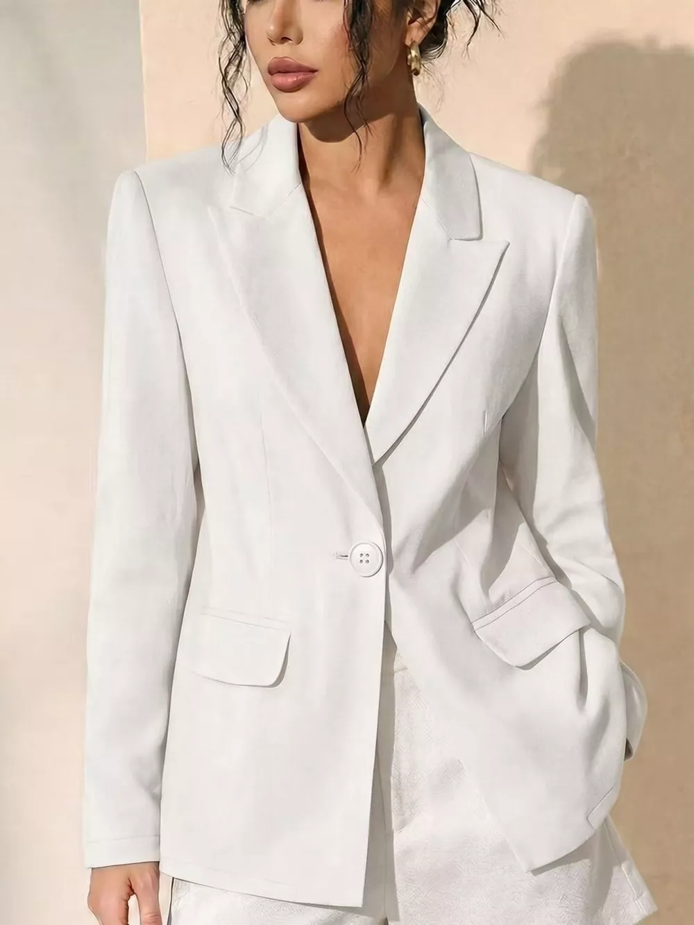 Lace-Back One Button Blazer, image 3