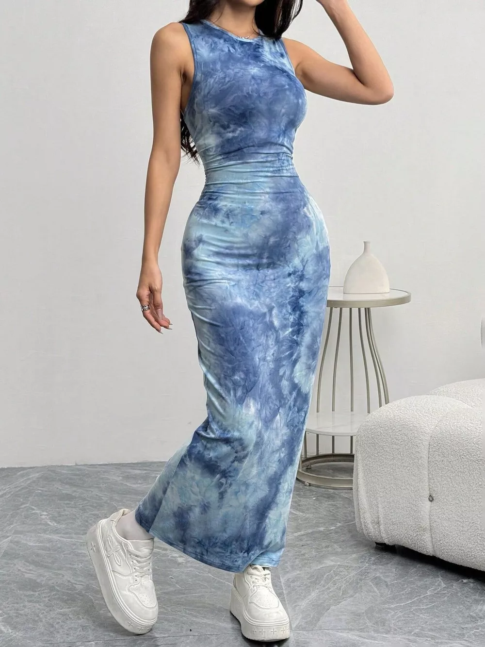 Tie-Dye Bodycon Maxi Dress, image 3