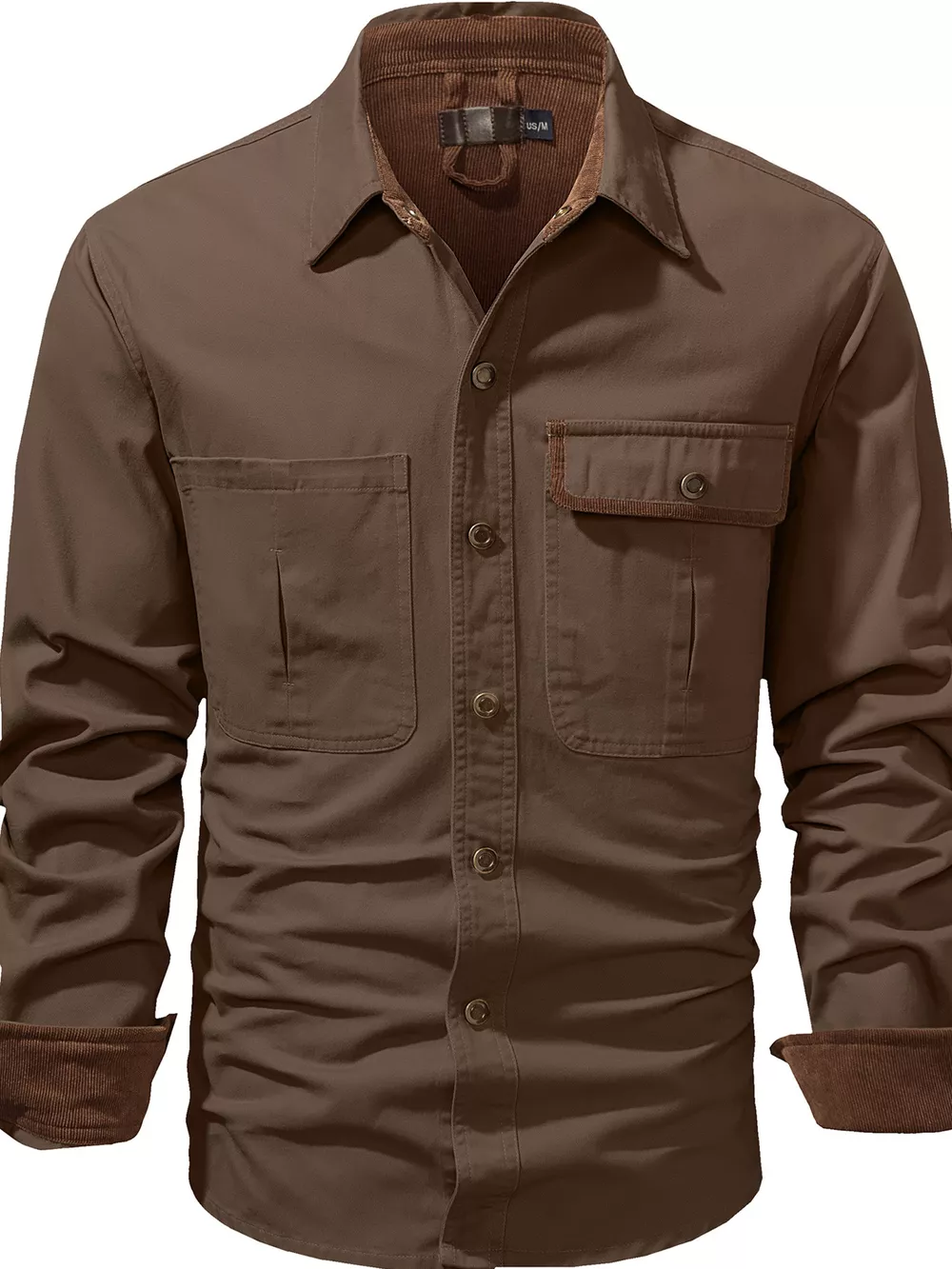 Men's Casual Long Sleeve Button-Down Shirt with Pockets, image 5