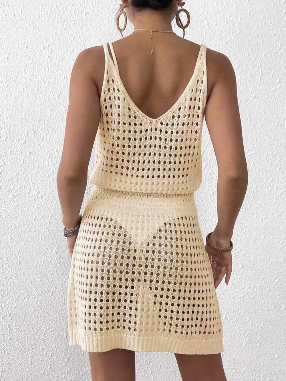 Crochet Sleeveless Knit Cover Up Dress, image 9