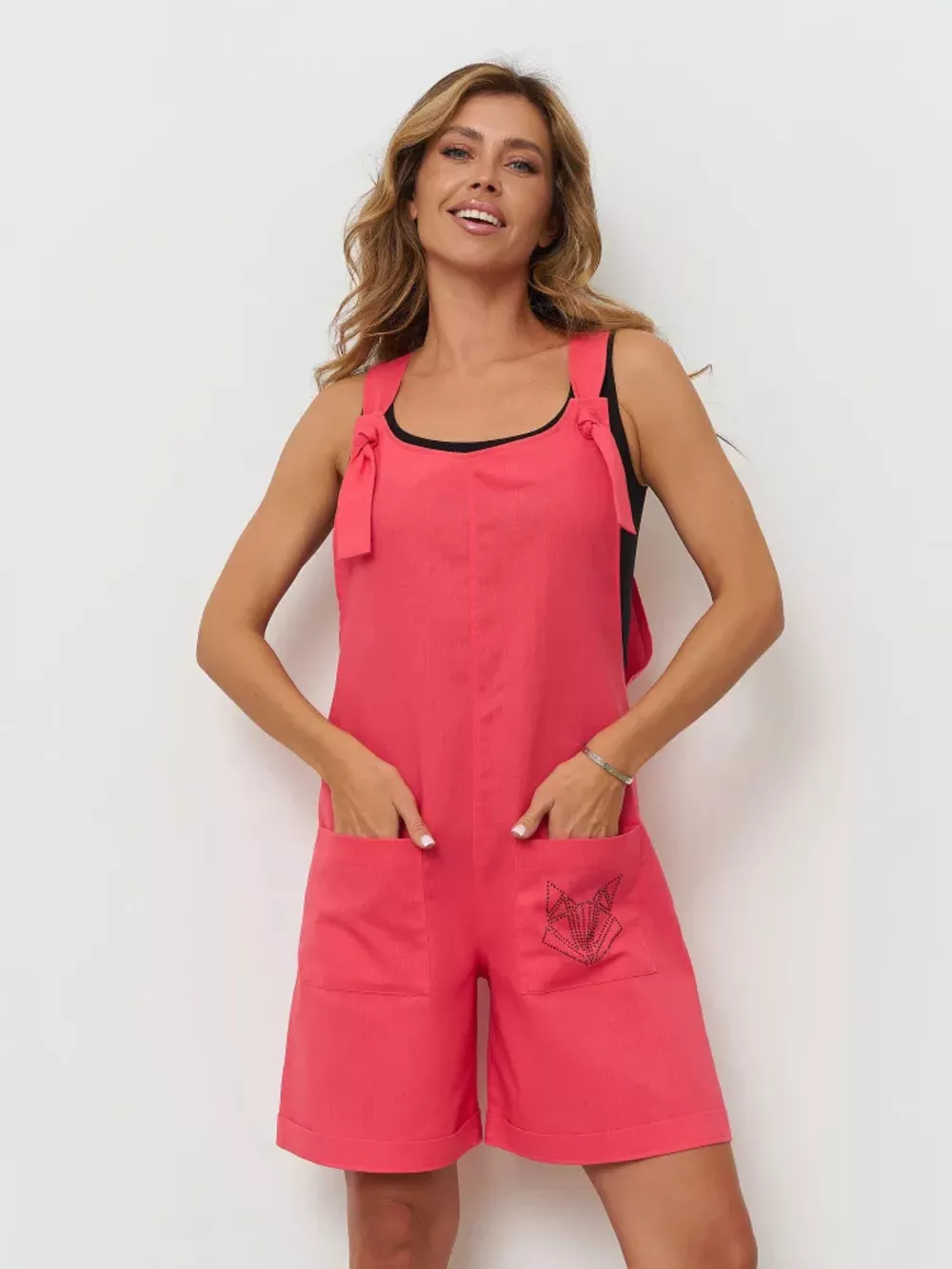 Sleeveless Tie-Strap Romper, image 2