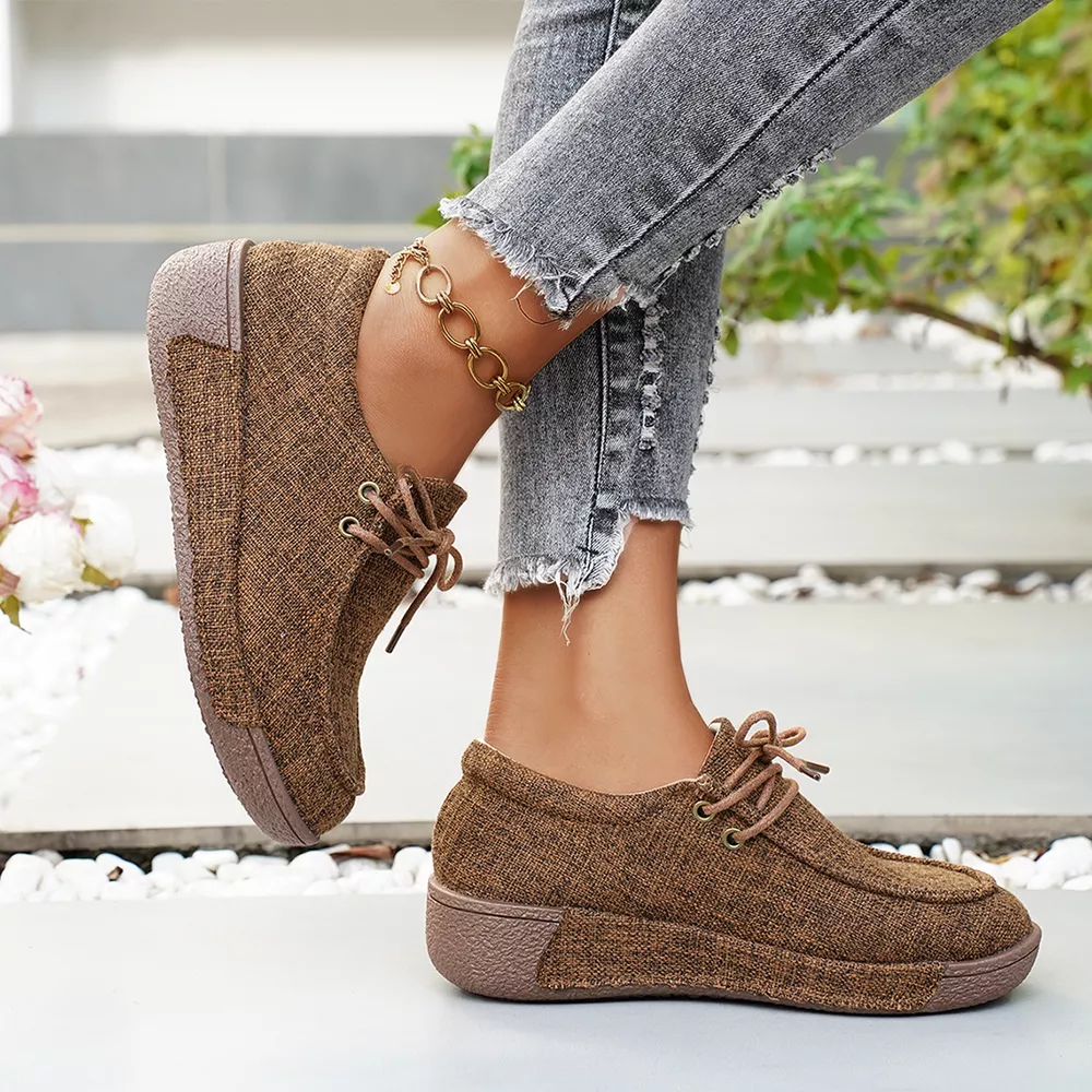 Round Toe Lace-Up Sneakers, image 10