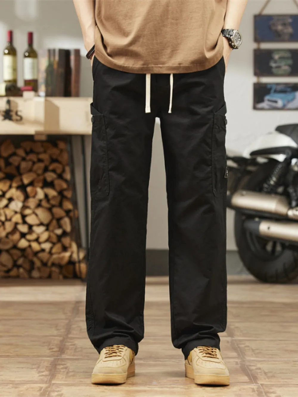 Men's Plus Size Wide Leg Cargo Pants, image 8