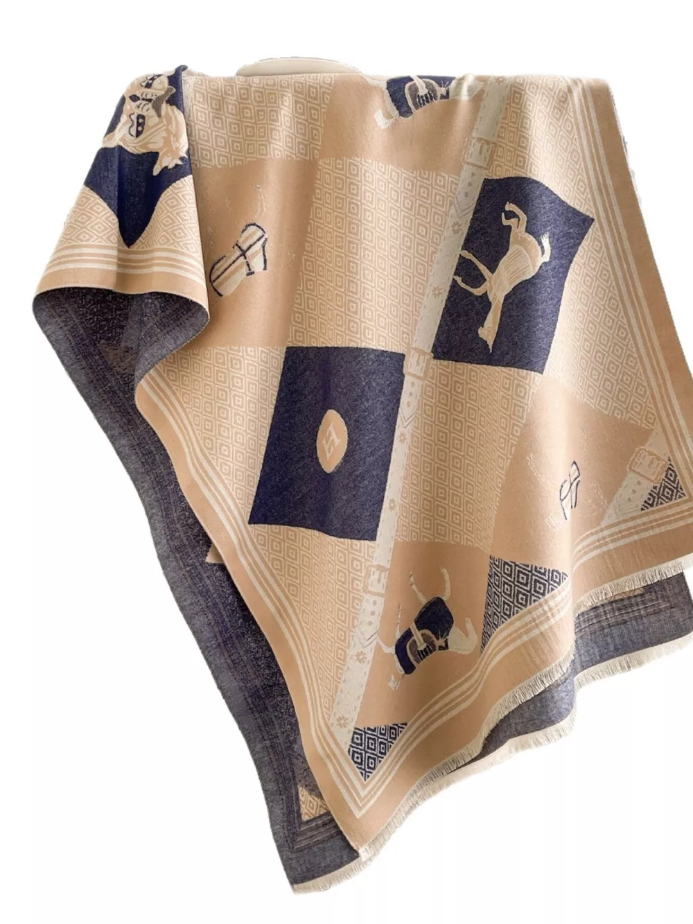 Equestrian Print Reversible Scarf, image 7