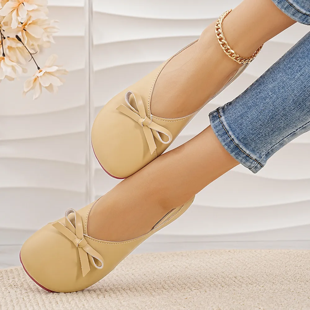 Bow Round Toe Flats Slip-Ons, image 21