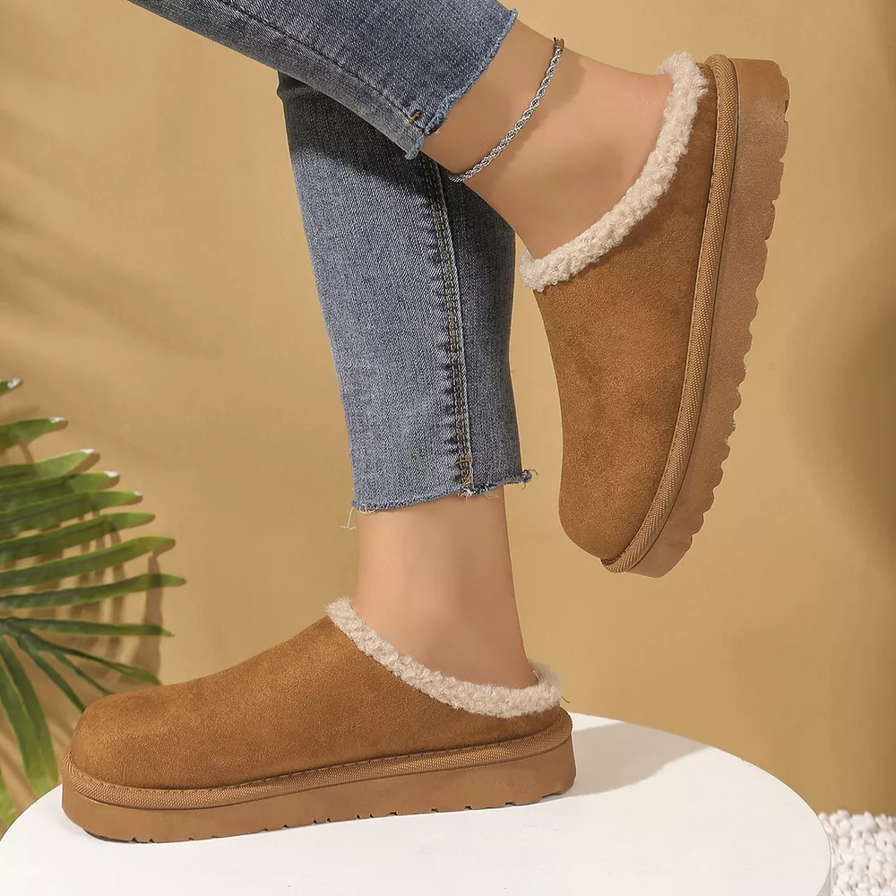 Plush Lined Round Toe Slippers, image 10