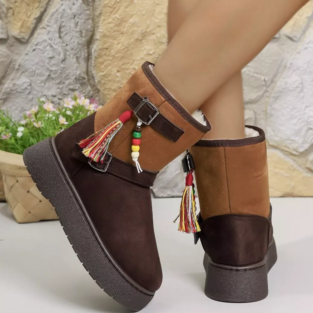 Bohemian Style Ankle Boots with Tassel Decor, image 12
